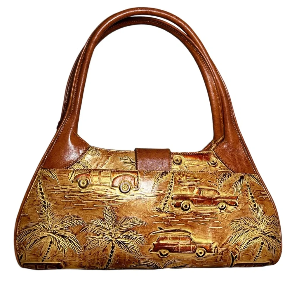 BRAHMIN FAIRHAVEN Sophie copper Copacabana surf texture leather Bag never used - Picture 2 of 16